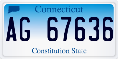 CT license plate AG67636