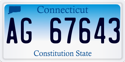 CT license plate AG67643