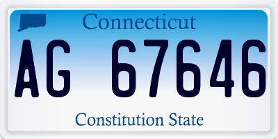 CT license plate AG67646