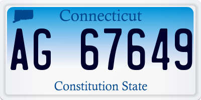CT license plate AG67649