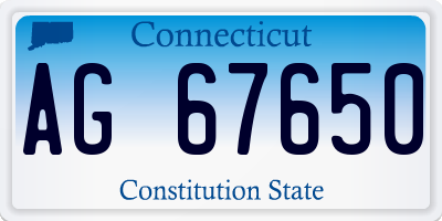 CT license plate AG67650