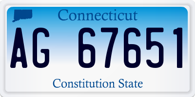 CT license plate AG67651