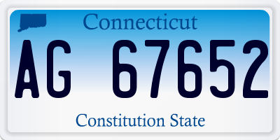 CT license plate AG67652