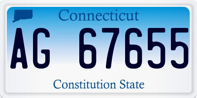 CT license plate AG67655