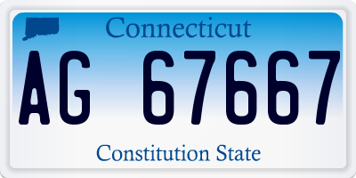 CT license plate AG67667