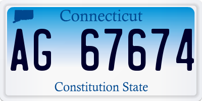CT license plate AG67674