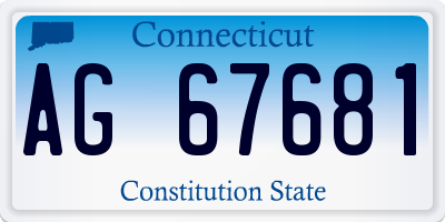 CT license plate AG67681