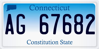 CT license plate AG67682
