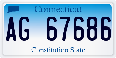 CT license plate AG67686
