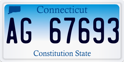 CT license plate AG67693