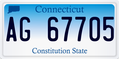 CT license plate AG67705