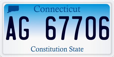 CT license plate AG67706