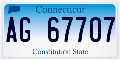 CT license plate AG67707