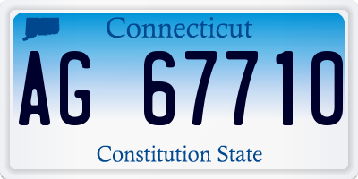 CT license plate AG67710