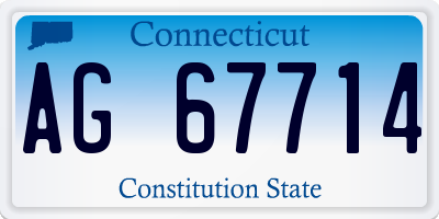 CT license plate AG67714