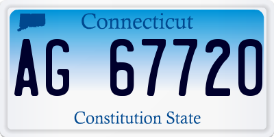 CT license plate AG67720