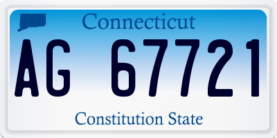 CT license plate AG67721