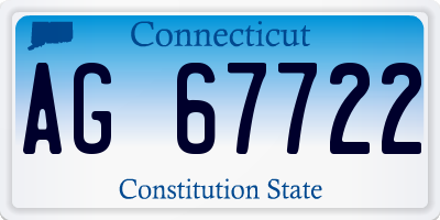 CT license plate AG67722