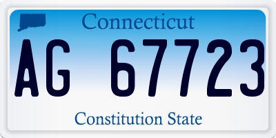 CT license plate AG67723
