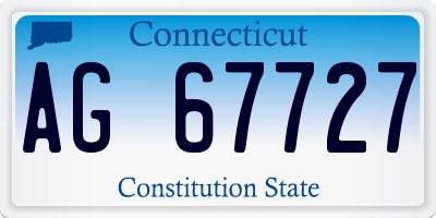 CT license plate AG67727