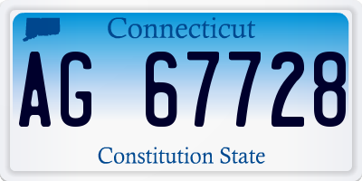 CT license plate AG67728