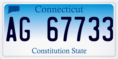 CT license plate AG67733