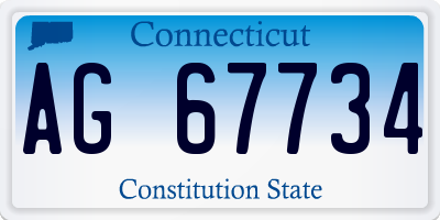 CT license plate AG67734