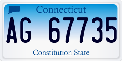 CT license plate AG67735