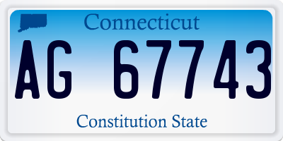 CT license plate AG67743