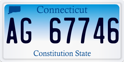 CT license plate AG67746