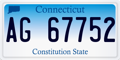 CT license plate AG67752