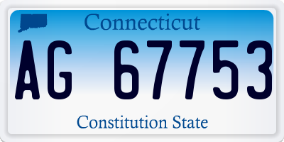 CT license plate AG67753