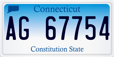 CT license plate AG67754
