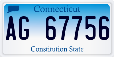 CT license plate AG67756