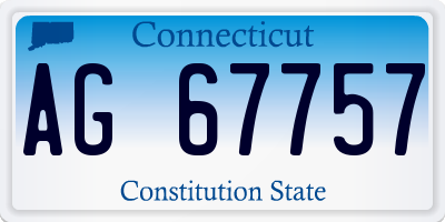 CT license plate AG67757