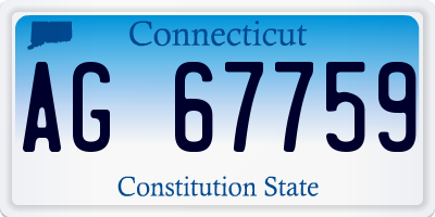 CT license plate AG67759