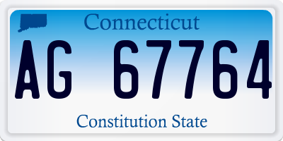 CT license plate AG67764