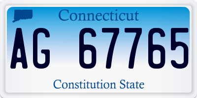 CT license plate AG67765