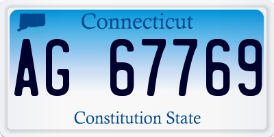 CT license plate AG67769