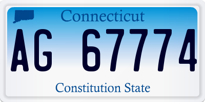CT license plate AG67774