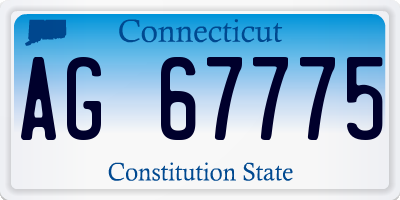 CT license plate AG67775