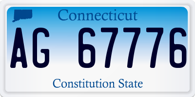 CT license plate AG67776
