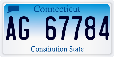 CT license plate AG67784