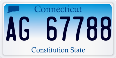 CT license plate AG67788