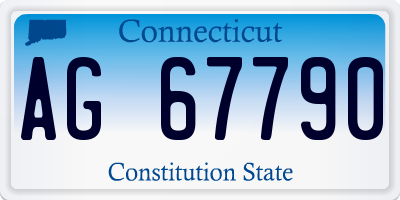 CT license plate AG67790