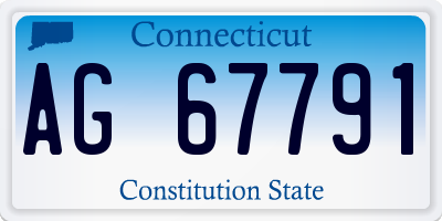 CT license plate AG67791