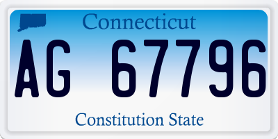 CT license plate AG67796