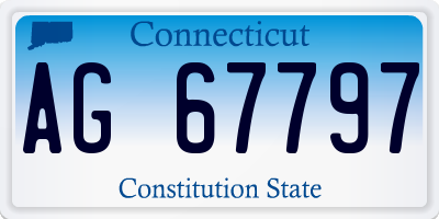 CT license plate AG67797