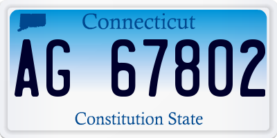 CT license plate AG67802