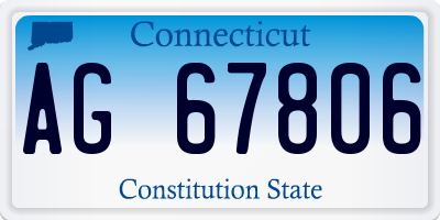 CT license plate AG67806